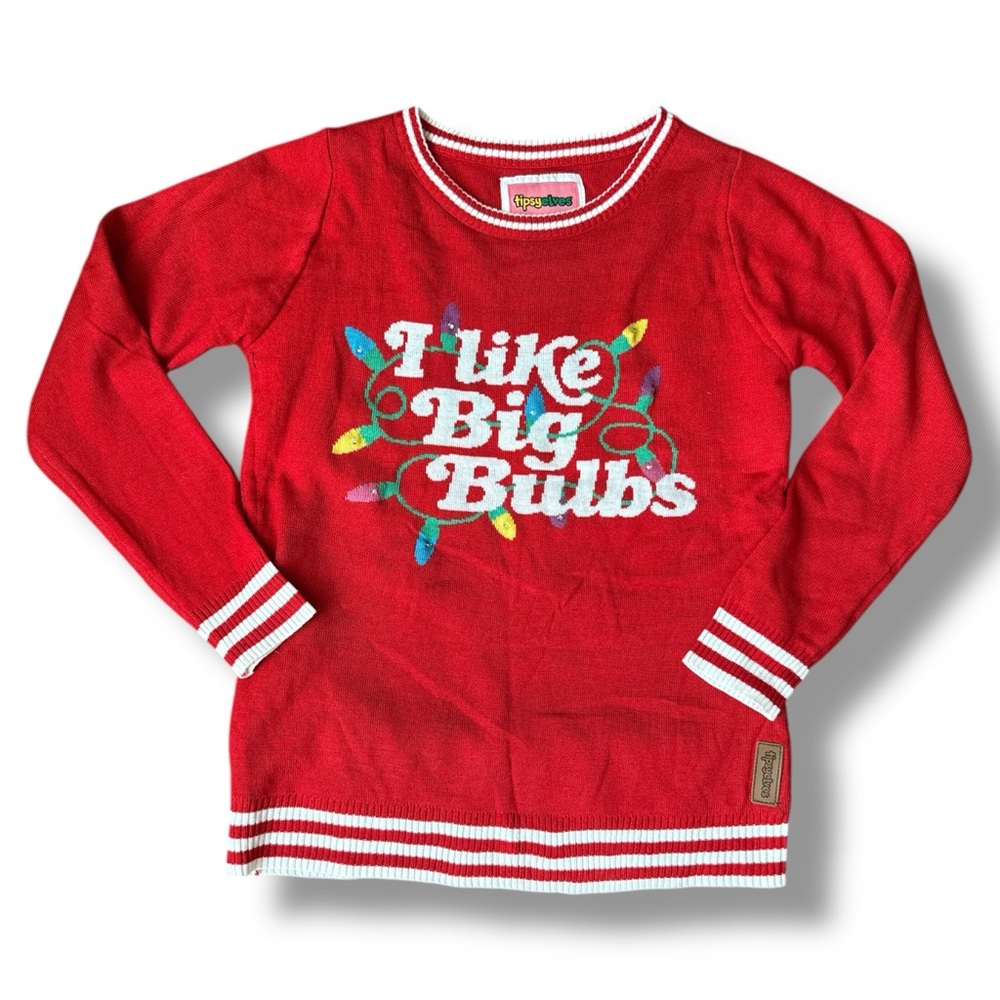 Light-Up “I Like Big Bulbs” Pullover Ugly Christmas Sweater by Tipsy Elves XS